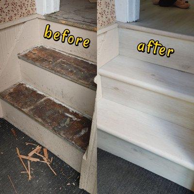 Stairs before and after