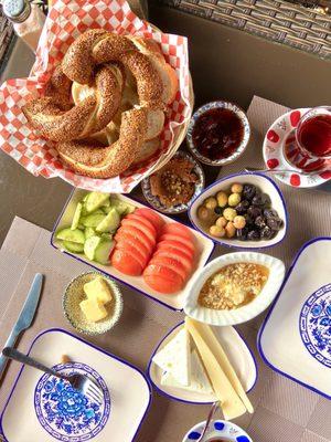 Turkish breakfast for two, it was delicious.