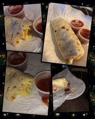 Egg and cheese burrito. This salsa is fantastic.