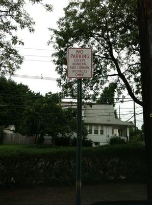 Small parking lot off Parmalee. Front entrance to library on Fair Lawn Ave.