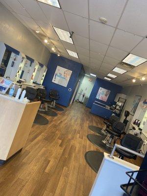 Our beautiful remodeled salon! So excited seeing all our guests again!