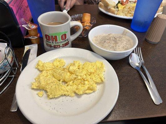 Half order Sausage Gravy & Biscuits w/ side of scrambled eggs