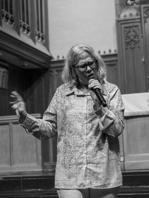 Laura (She/Her) WAILS "Desperado" at the Spring 2024 recital. Photo by Queer Lenz Photography.