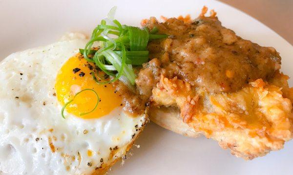 Chicken and biscuit with gravy