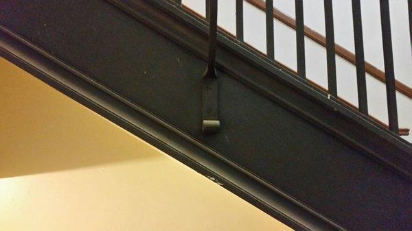 Vintage flat head screws in stairwells. These aren't reproduction folks