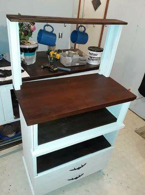 Coffee Bar rebuilt from an old chest of drawers.