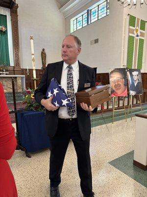 Dale Kurrus at the mass for my husband.