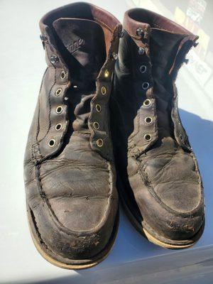 Danner work boots before resole. About 1 year of use.