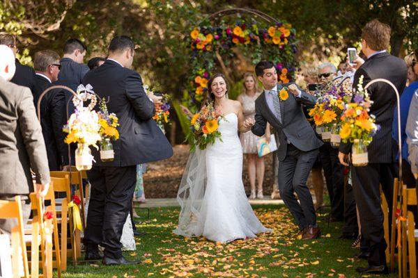 You too can jump for joy after your wedding ceremony at the Stone House, Temecula Creek Inn