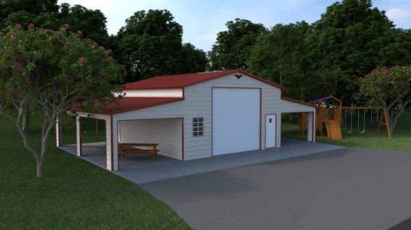 Garages with Storage or leanto.