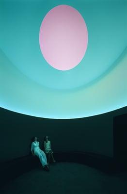 "The Color Inside" Skyspace during the sunset light sequence. Photo by Florian Holzherr