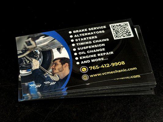 VCM Mechanic 
General Auto Repair
rear business card