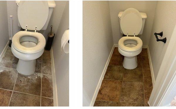 Customer toilet before and after