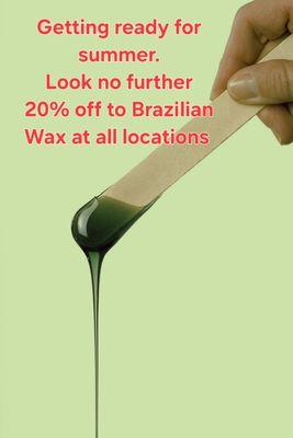 20%Brazilian waxing