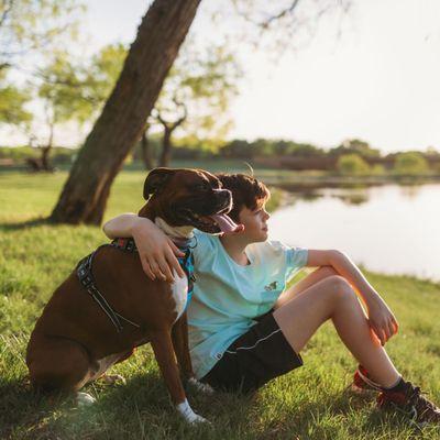 A dog and his boy!