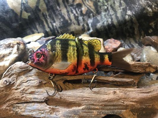 5" Paintbrush Tail Swimbait done in a Toxic Bluegill Pattern