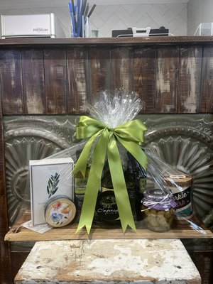 Custom gifting available. Gifts of all styles. From boards to baskets to boxes .... We have OLIVE the good stuff®