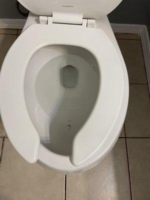 Toilet seat slides off