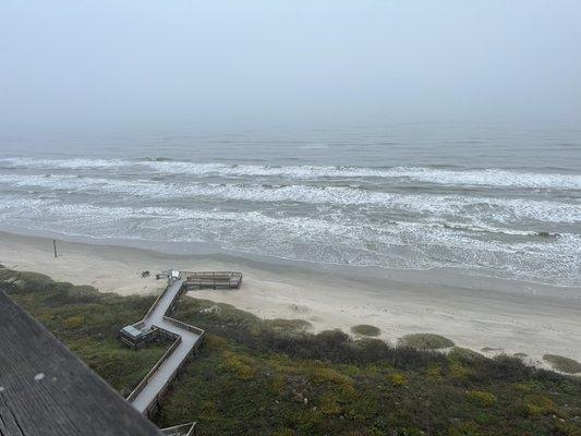 Boardwalk from condo building to the beach