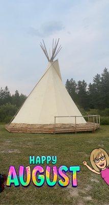 Outside of the teepee