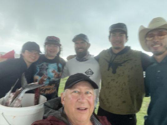 Family selfie with charter Captain