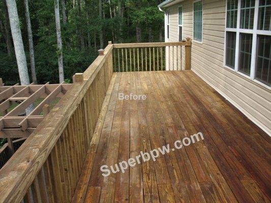 Superb Deck restoration:  pressure washed and stripped