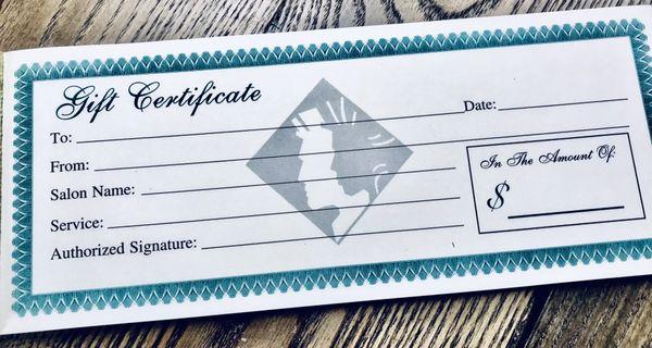 Gift certificates make the perfect gift!