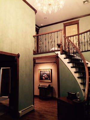 A fancy foyer in suede