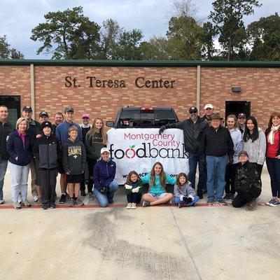 Volunteer work in the local community. Serving Montgomery County Foodbank.