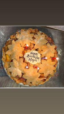 Christy baked a peach pie for my Mother-in-laws birthday!  I highly recommend her baking services for your needs!  ‍