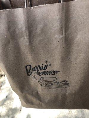 Burger combo to go comes with a reusable lunch bag.