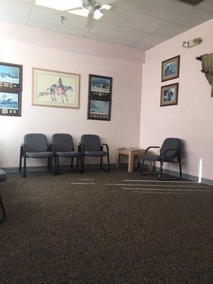 Not a professional looking office waiting room.