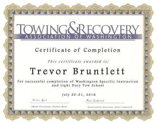 Trevor Certificate