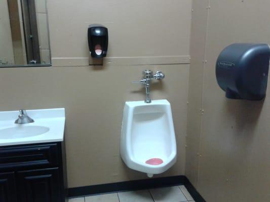 Clean urinal, sink and air dryer