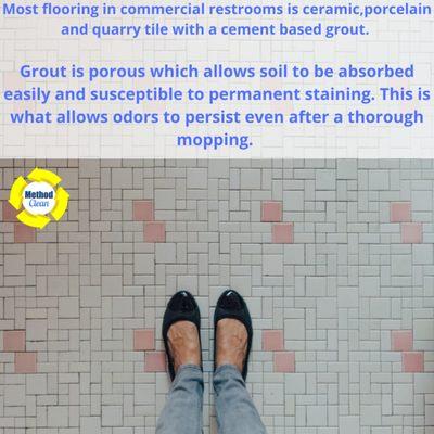 Steam cleaning grout in restrooms to remove odors