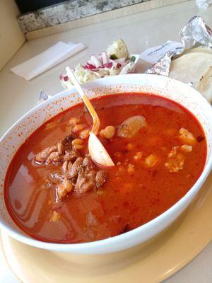 pozole, hominy pork soup was GOOD!!!