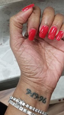 Nails dipped...length is all mine no tips.