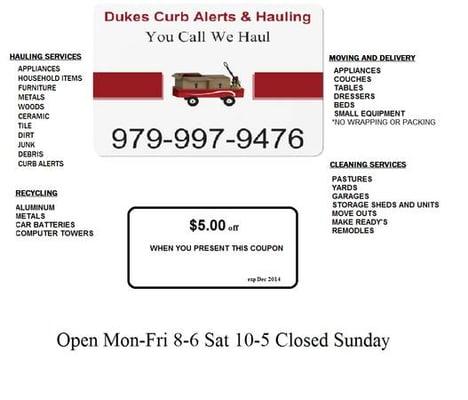 Dukes Curb Alerts & Hauling