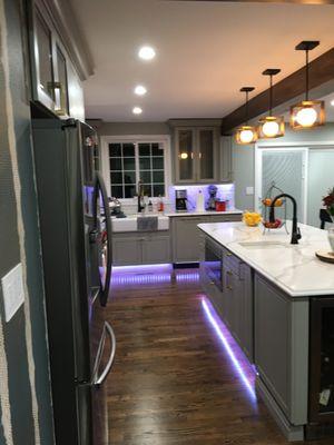 complete kitchen remodel with led lights