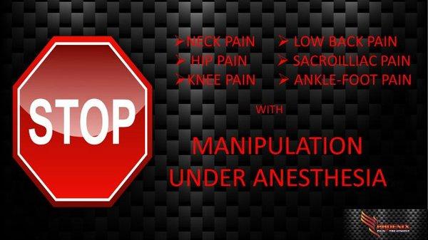 Manipulation Under Anesthesia is for you if previous Chiropractic, Physical Therapy or Pain Management hasn't given you the relief expected!