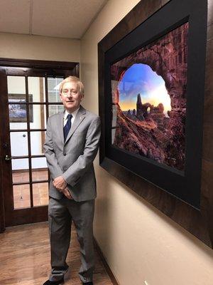 Michael Sloan in reception area.