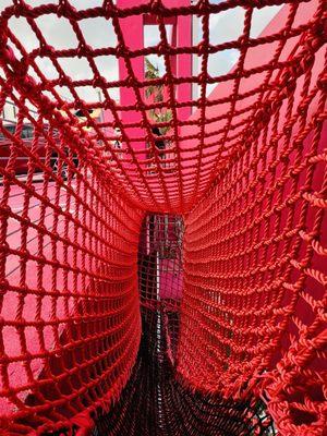 I always think about climbing through this netting but it six floors up and hanging off the side of the building.