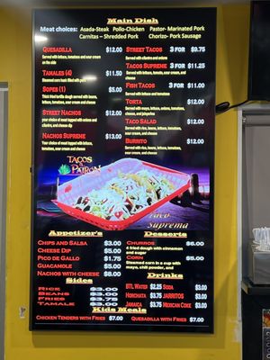 Updated menu and prices 06/2024