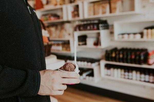 picking up chocolate ice cream victual cuyuna cove crosby mn