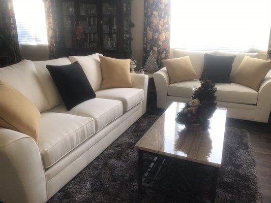 Custom made couch and loveseat