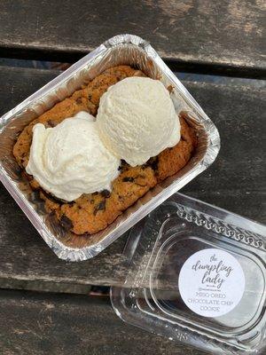 Miso Oreo Chocolate Chip Cookie with Ice Cream