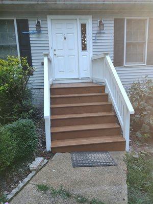 New front door installed with a complete stair makeover.