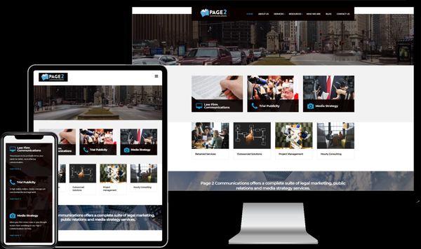 Page2comm website design by OMG Marketing