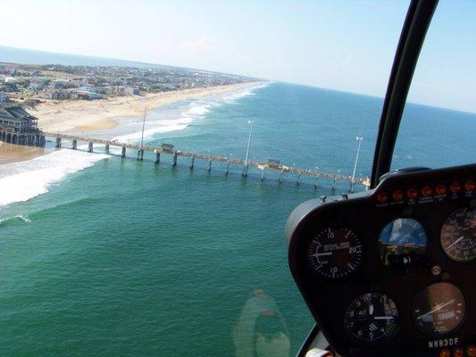 The North Carolina Aquarium at Jennett's Pier, from a helicopter.