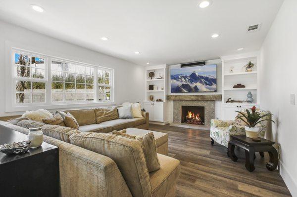 Newly Remodeled Living Room in Dana Point. Photo by Fennell Media